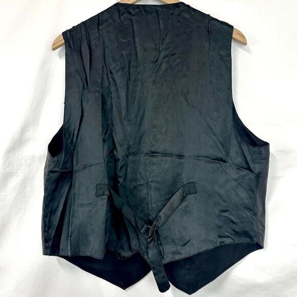 SADDLEBROOK Western Black Genuine Leather Vest Pockets Adjustable Mens XL Rodeo - Picture 5 of 8